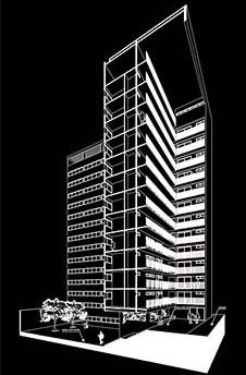 Corte perspectivado<br />Imagem dos autores do projeto 