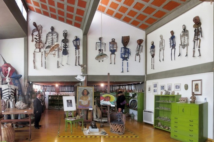 Casa-estúdio de Diego Rivera, ateliê, 1931. Arquiteto Juan O'Gorman<br />Foto Victor Hugo Mori 
