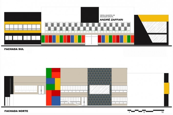 Escola Vila Luiza, fachadas sul e norte, Passo Fundo RS, arquiteta Karine Knob<br />Imagem divulgação  [Karine Knob]