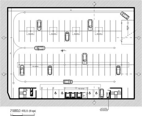 Planta do 2° subsolo<br />Imagem dos autores do projeto 