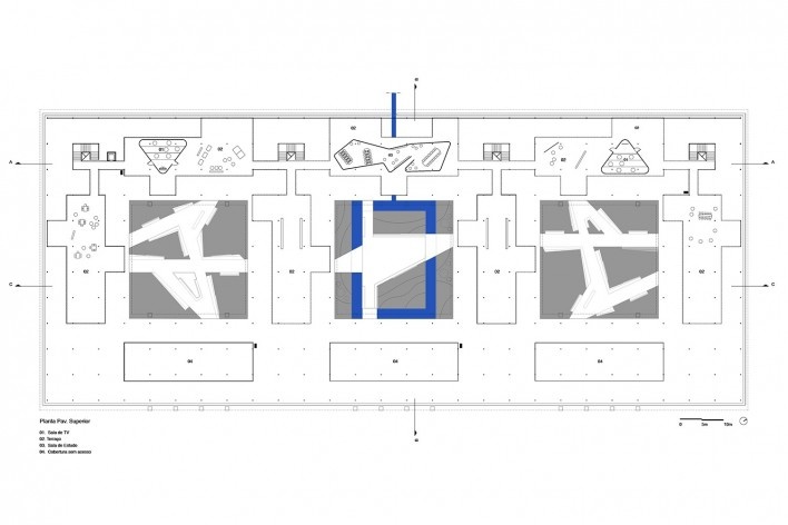 Moradas infantis, planta primeiro pavimento, Formoso do Araguaia TO, 2015. Escritórios Rosenbaum e Aleph Zero<br />Imagem divulgação 