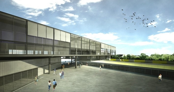 Os edifícios se definem pelo desenho do vazio interno, a praça da Universidade
