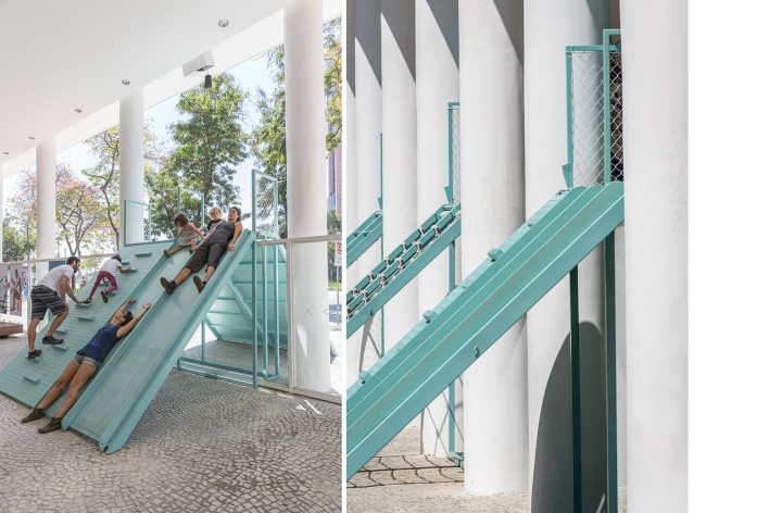Transborda!, Museu de Arte do Rio, Praça Mauá, Rio de Janeiro RJ Brasil, 2018. Arquitetos Antonio Pedro Coutinho e Adriano Carneiro de Mendonça (autores) / Estúdio Chão<br />Foto Renato Mangolin 