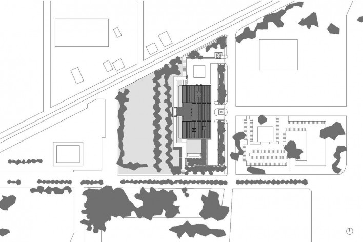 Museu de Arte Kimbell, implantação, Fort Worth, Texas, EUA, 1972. Arquiteto Louis I. Kahn [Website Història en Obres]
