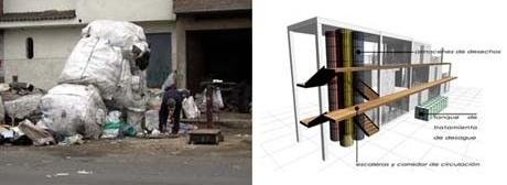 Lixo e recipientes de reciclagem<br />Imagem do autor do projeto 