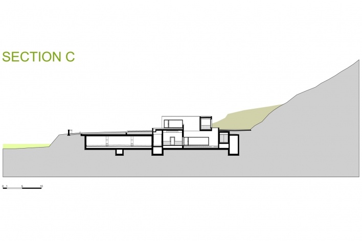 Sede da Fundação Iberê Camargo, corte C. Arquiteto Álvaro Siza, 2008<br />Desenho escritório 