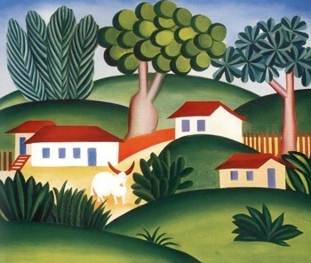 Paisagem com touro. Tarsila do Amaral, 1925