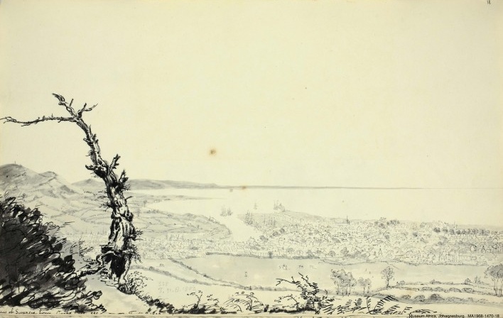 País de Gales, Vista de Swansea, 31 ago 1804<br />William John Burchell  [Collection Museum Africa, Johannesburg]