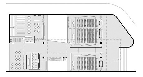 Planta biblioteca e auditório<br />Imagem dos autores do projeto 