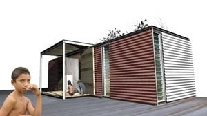 Perspectiva da unidade habitacional<br />Imagem dos autores do projeto 