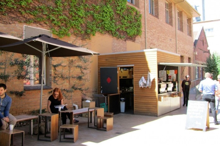Pop up coffee shop no campus da UniMelb<br />Foto Gabriela Celani 