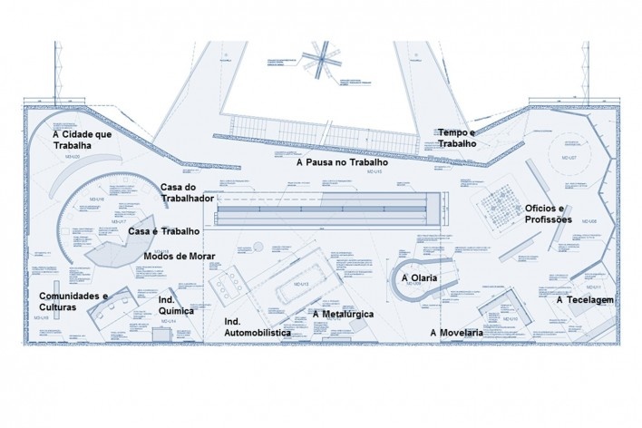 Museu do Trabalho e do Trabalhador, expografia 1º pavimento, setores mais representativos no processo de industrialização do ABC<br />Imagem divulgação  [Base7]