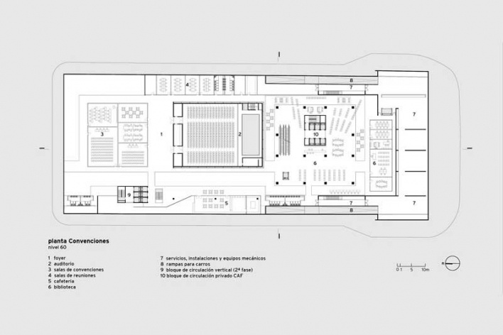 Planta do nível convenções<br />Desenho do escritório  [Andrade Morettin Arquitetos Associados]