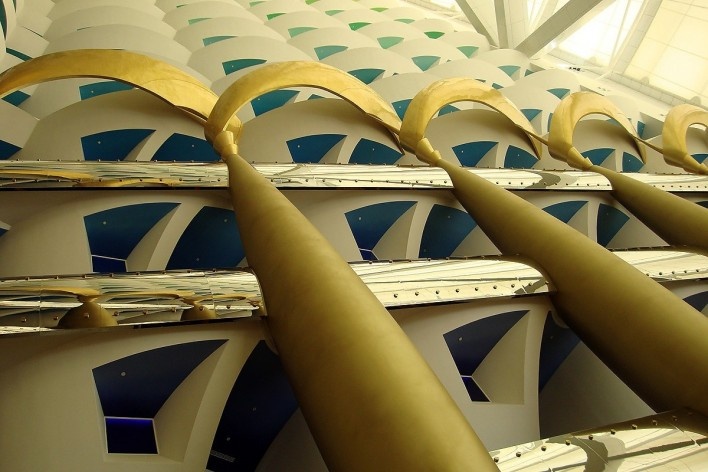 Interior do Burj Al Arab<br />Foto Luiz Gustavo Sobral Fernandes 
