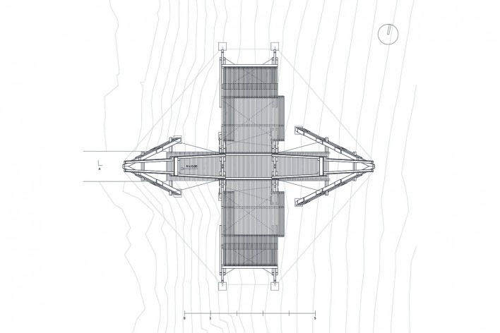Learning Viewpoint, plan, Cerro Blanco Protected Forest, Guayaquil, Ecuador, 2022. Architects David Barragán, Pascual Gangotena, Maríaluisa Borja and Esteban Benavides (authors) / Al Borde<br />Imagen divulgación/ disclosure image  [Al Borde]
