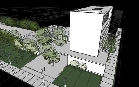 Novo edifício – perspectiva externa<br />Imagem do autor do projeto 