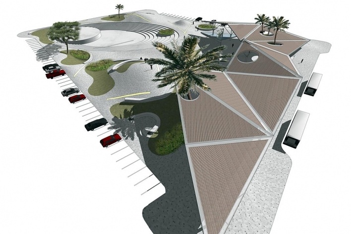 Praça do Natal, Natal RN Brasil, vista geral, 2° lugar Concurso Público de Arquitetura. Estúdio América, 2009<br />Desenho escritório 