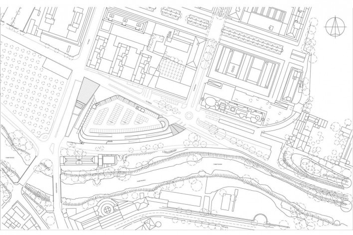 Site plan - Office Building and Parking Garage in Padua<br />Valle Architetti 