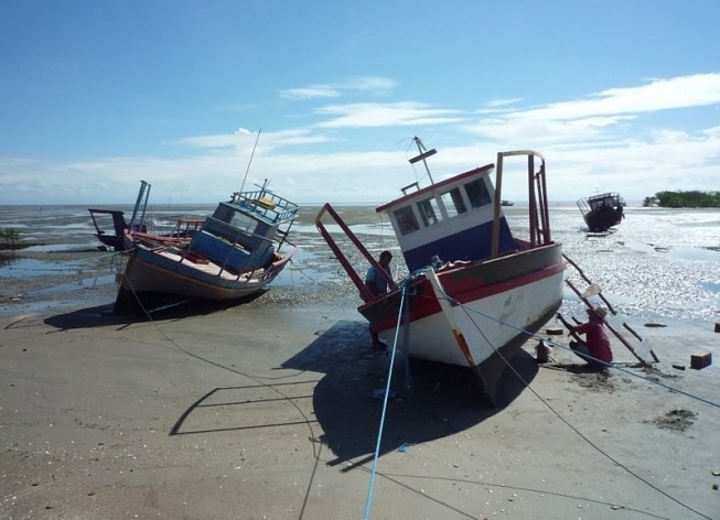 Praia da Reguenguela na maré baixa, Ceará<br />Foto José Albano 