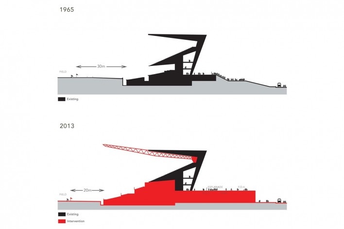 Corte Esquemático (1965-2013)<br />Desenho BCMF 