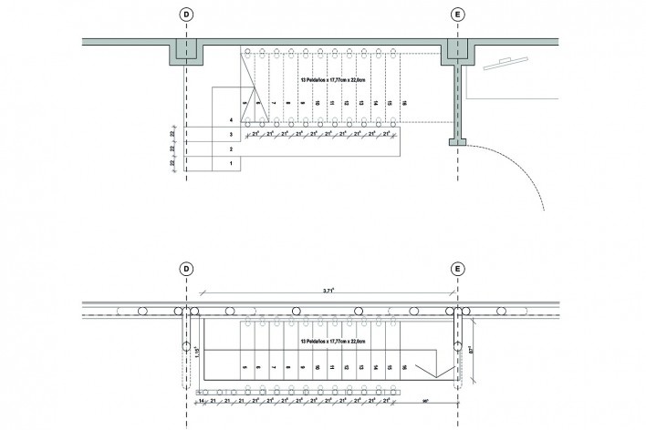 Centro Cultural Chamanga, detalle escalera, San José de Chamanga, Esmeraldas, Ecuador, 2018. Atarraya Taller de Arquitectura, Opción Más Chamanga, Universidad de Ciencias Aplicadas de Munich, Universidad Estatal de Portland y Universidad de Tokio<br />Imagen divulgación  [Atarraya Taller de Arquitectura]