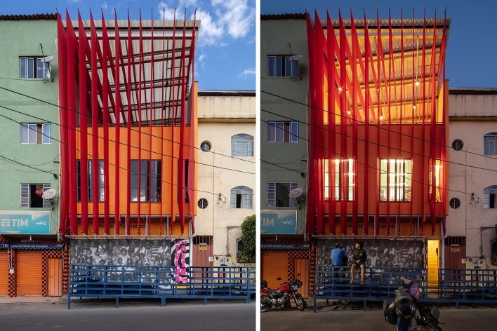 Centro Cultural Lá da Favelinha, Belo Horizonte MG, 2021. Arquitetos Fernando Maculan e Joana César Magalhães (autores) / Coletivo Levante<br />Foto Leonardo Finotti 