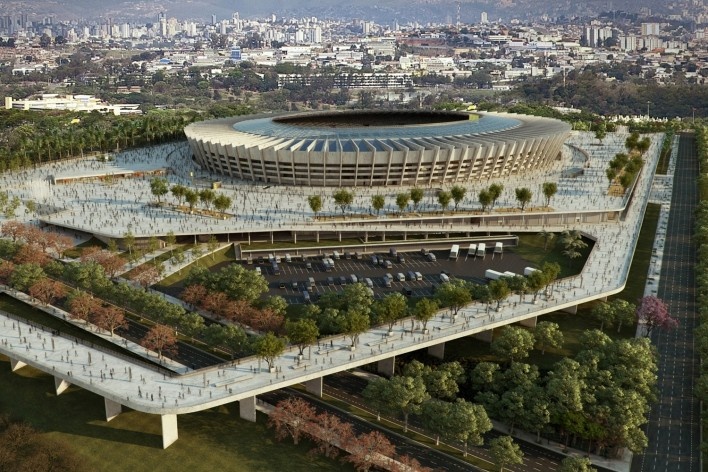 Reforma do estádio Governador Magalhães Pinto, Mineirão<br />Imagens BCMF Arquitetos / Casa Digital 