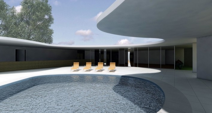 Residência Rothschild, Cesaréia, Israel, 1965, arquiteto Oscar Niemeyer<br />Modelagem tridimensional Marco Milazzo e Rômulo Almagro 