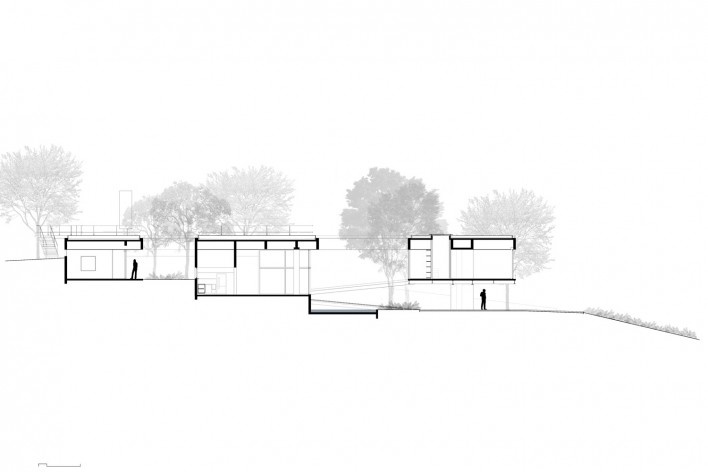 Casa em Cotia, UNA Arquitetos, 2016, corte AA<br />UNA Arquitetos 