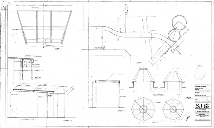 Residência dos Padres Claretianos, desenhos do projeto executivo, Batatais SP Brasil, 1984. Arquitetos Affonso Risi e José Mario Nogueira<br />Imagem divulgação  [Acervo FAU USP]