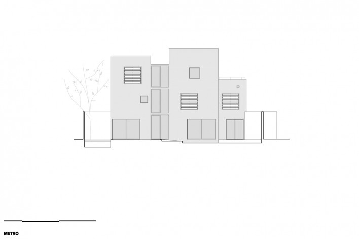 Residência Bento Noronha, elevação, São Paulo, Metro Arquitetos Associados<br />Imagem divulgação 