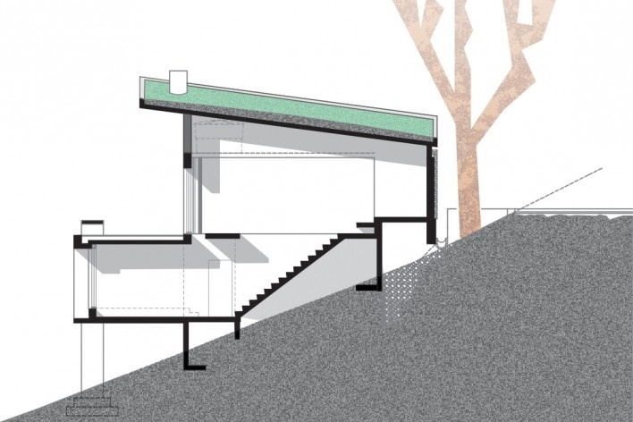 Residência SM (Casa Borboleta), corte, Caxias do Sul RS, arquitetos Fernando dos Santos Rocha Machado e Rovena Maria Schumacher<br />Imagem divulgação 