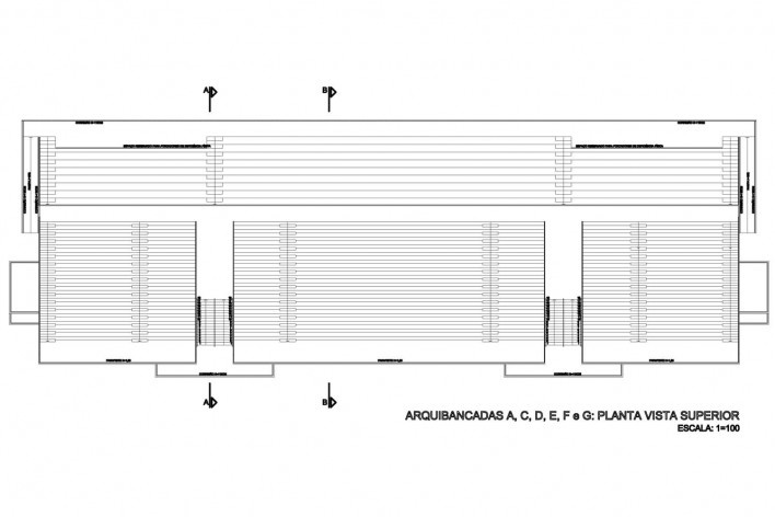 Arquibancada pequena - vista superior [Desenho do escritório]