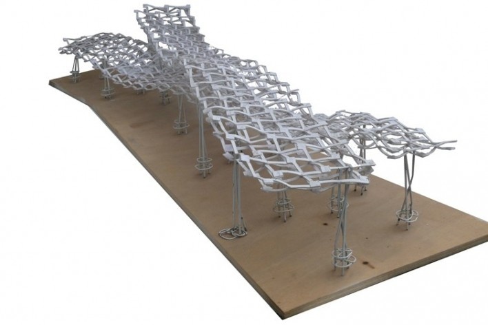 Clichy – Montfermeil Metro Station, pergola, Paris, first prize, Miralles Tagliabue EMBT<br />divulgación / divulgation 
