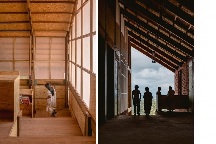 Escuela inicial y primaria Unión Alto Sanibeni, Comunidad Nativa Unión Alto Sanibeni, Pangoa, Junin, Perú, 2019. Arquitectos Marta Maccaglia, Raúl Arancibia, Giulia Perri y Susanna Olivieri / Asociación Semillas para el Desarrollo Sostenible<br />Foto Eleazar Cuadros 