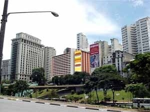 Inserção do Edifício Habitacional na paisagem urbana<br />Imagem dos autores do projeto 