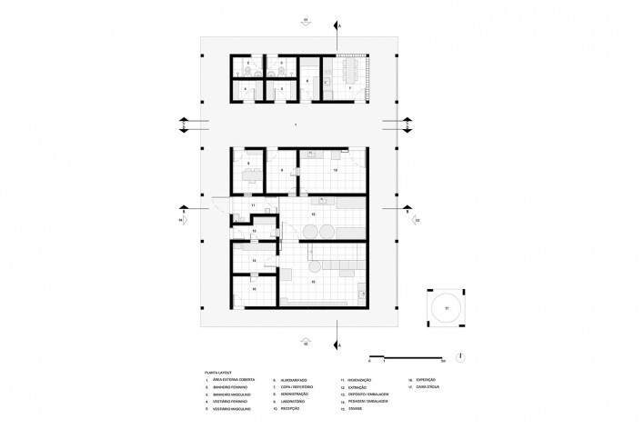 Casa do Mel, planta, Canaã dos Carajás PA, 2018. Arquitetos Christian Naoyuki Teshirogi e Noelia Monteiro de Ribeiro / Estúdio Flume<br />Imagem divulgação  [Estúdio Flume]