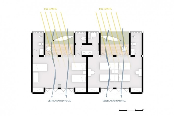 Casa Vênus, planta humanizada dos dormitórios, Presidente Prudente SP, 2021. Arquiteta Juliana Menegassi<br />Imagem divulgação  [Acevo Juliana Menegassi]
