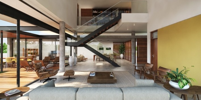 IF House, electronic model, Natal RN Brasil, 2018. Architects Márcio Lucena and Kleimer Martins / Martins Lucena Arquitetos<br />Imagem Felipe Cavalcante/ Light Cube 3D  [Acervo/ Collection Martins Lucena Arquitetos]