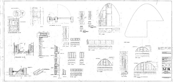 Residência dos Padres Claretianos, desenhos do projeto executivo, Batatais SP Brasil, 1984. Arquitetos Affonso Risi e José Mario Nogueira<br />Imagem divulgação  [Acervo FAU USP]