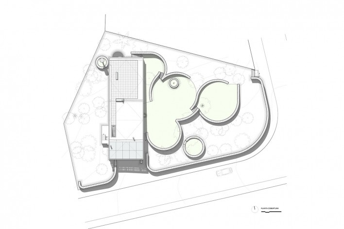 Terraços Circulares House, rooftop plan, Cotia SP, 2020. Architect Denis Joelsons<br />Imagem divulgação/disclosure image/imagen divulgación  [Acervo/collection/colección Denis Joelsons]