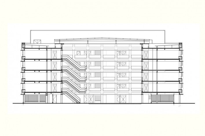 Aflalo & Gasperini Arquitetos, Parque da Juventude, Edifício institucional. Corte