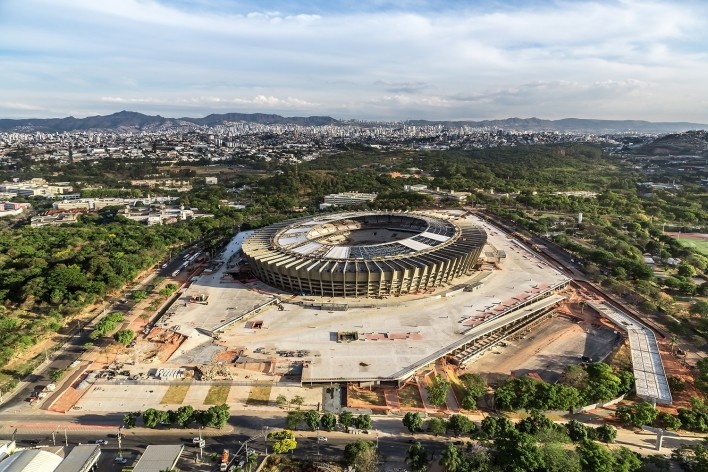 Novo Mineirão, estádio em construção, Belo Horizonte MG. Projeto de reforma e adequação para Copa 2014 do escritório BCMF Arquitetos<br />Foto Alberto Andrich / BCMF Arquitetos  [BCMF Arquitetos]