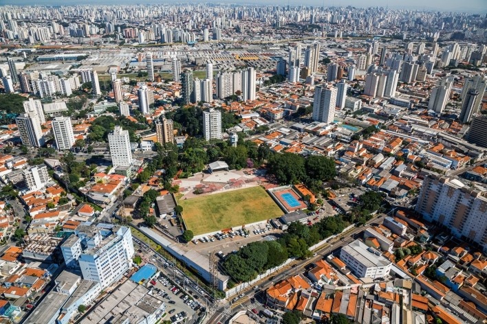 Parque Sabesp Mooca, vista aérea. Levisky arquitetos estratégia urbana<br />Foto Ana Mello 