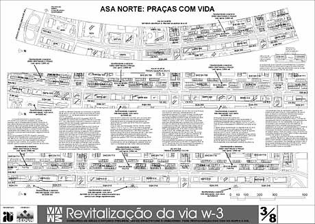 Prancha da proposta: os principais conjuntos de obras envolvem novos centros culturais privados e praças públicas condominiais e tematizadas<br />Autores do projeto 