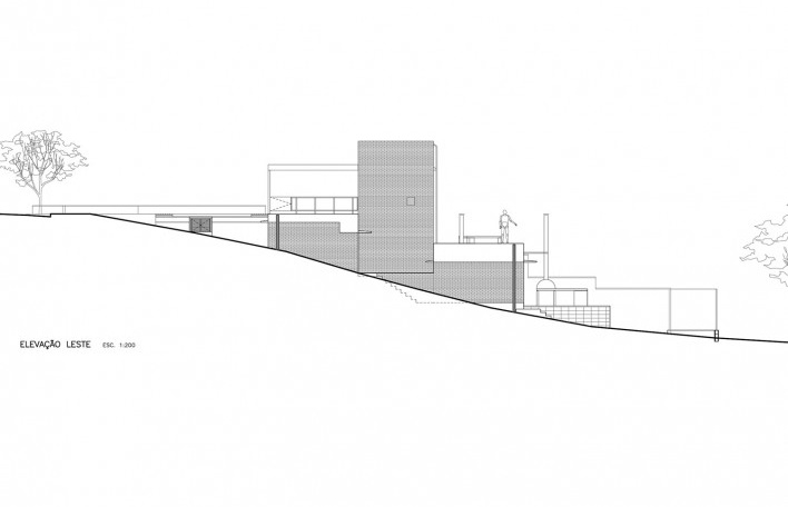 Casa APF, elevação Leste, Bragança Paulista SP Brasil, 2021. Arquiteto Carlos Ferrata<br />Imagem divulgação  [Acervo Carlos Ferrata]