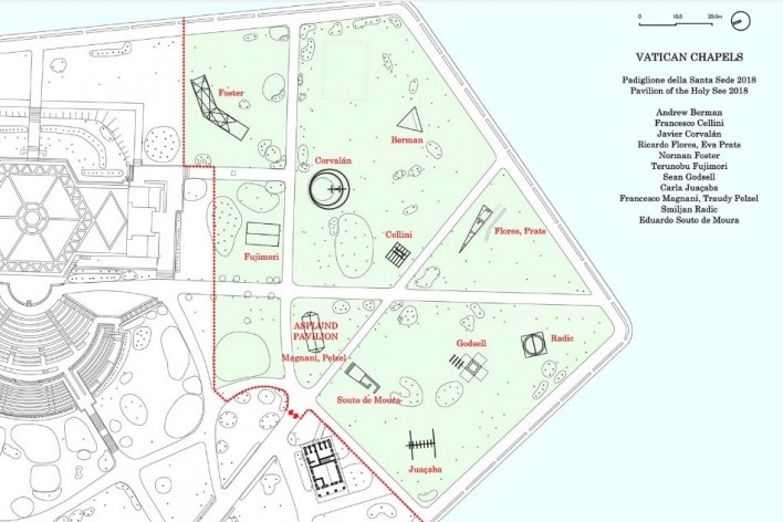 Vatican Chapels, location of the ten projects, Venice, 2018 [Escritório/Office Carla Juaçaba]