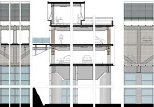 Detalhes edificio garagem