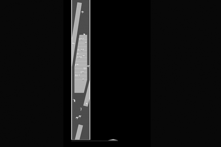 Planta auditório<br />Desenho equipe premiada  [FARO de Satélite, 2008]