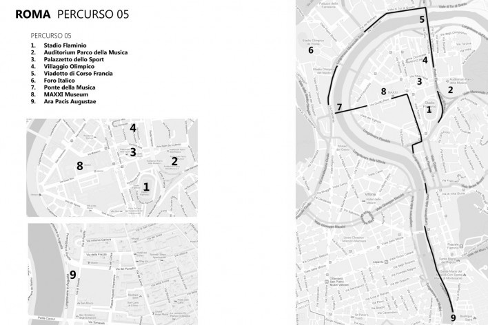 Roma, percurso 5<br />Mapa de viagem 